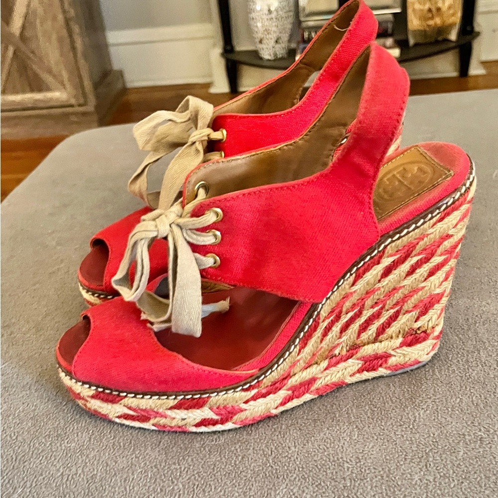 Tory Burch red wedge - perfect for July 4th